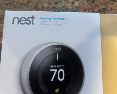 SEALED Google Nest 3rd Generation Learning Thermostat T3007ES Stainless Steel A+