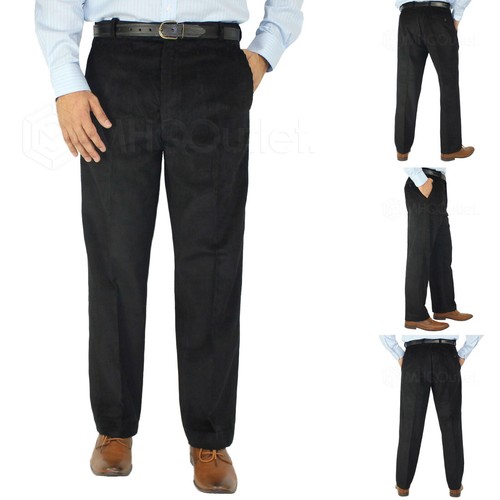 Mens Corduroy Trousers Formal Smart Casual Work Trousers Business Dress