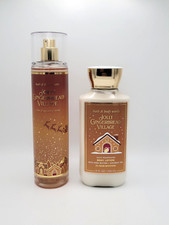 2 Bath Body Works Jolly Gingerbread Village Body Mist Body Lotion Set 8 oz