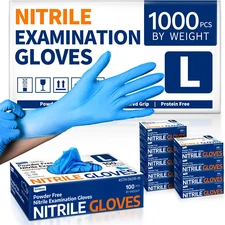 Medical Nitrile Exam Gloves, Latex-Free & Powder-Free Non-Sterile Food Safe Clea