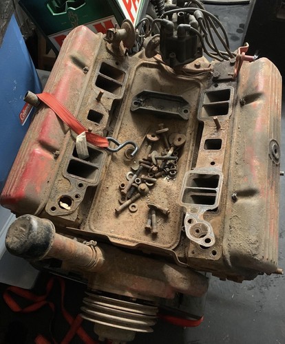 394 Oldsmobile Rocket 1962 1963 1964 Edelbrock 6x2 Log Intake Slim Jim Trans V8 - Picture 6 of 9