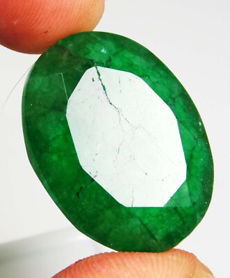 Natural Certified 30.00 Ct Beautiful Colombian Emerald Oval Cut Loose Gemstone