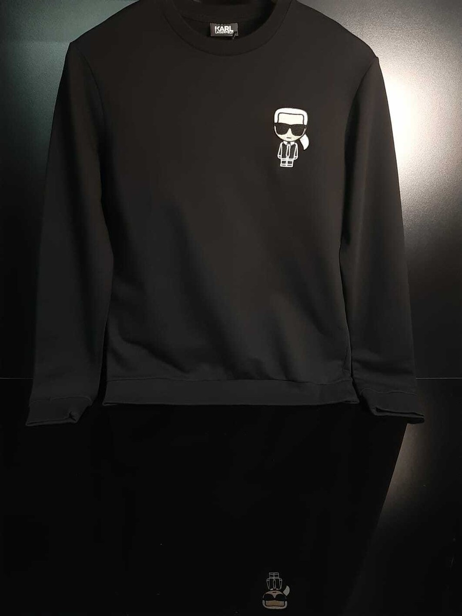 KARL LAGERFELD IKONIK EMBROIDERED PATCH SWEATSHIRT-BLACK. | eBay