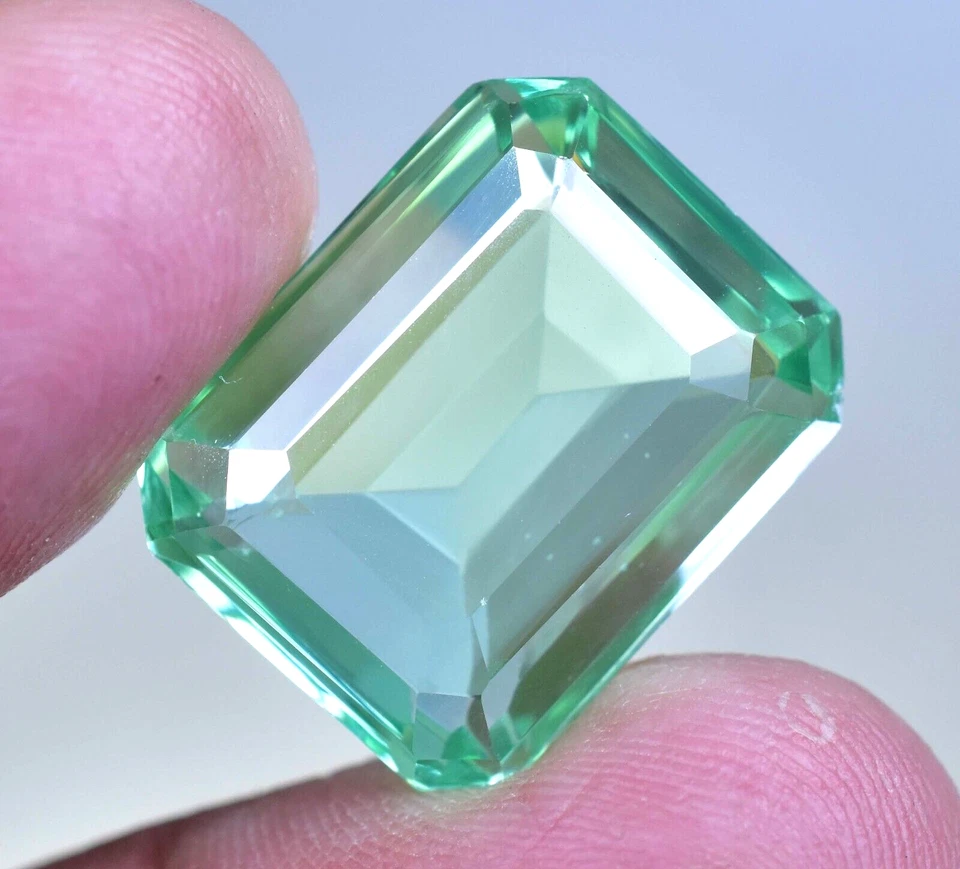 26.95 CT Natürlich Montana Grün Saphir Zertifiziert Umwerfend Smaragd Schliff - Bild 1 von 4