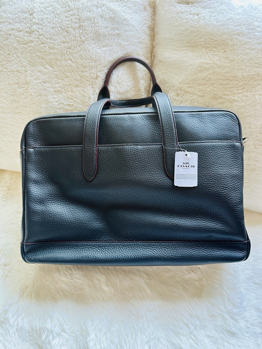 COACH　ビジネスバッグ　ハミルトン　コミューター　2室　シボレザー　ブラック コーチ/ビジネスバッグ/ハミルトン ペブルド レザー