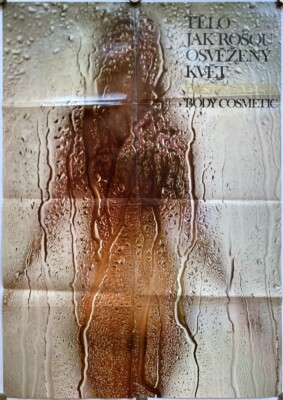 Original Vintage Poster BODY COSMETIC - DERMACOL - PRAGUE -CZECHOSLOVAKIA - 1974