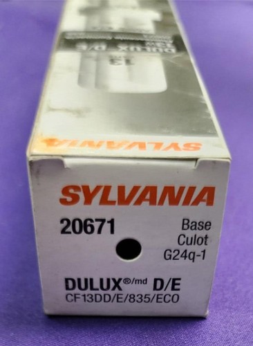 Sylvania 20671 13W CF13DD/E/835 4 Pin G24q-1 Base 3500 Kelvin CFL -NEW OLD STOCK - Picture 5 of 5