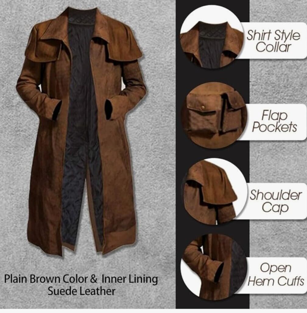A7 Vegas Fallout NCR Veteran Ranger Armor Duster Suede A7 Vegas Fallout NCR Veteran Ranger Armor Duster Suede