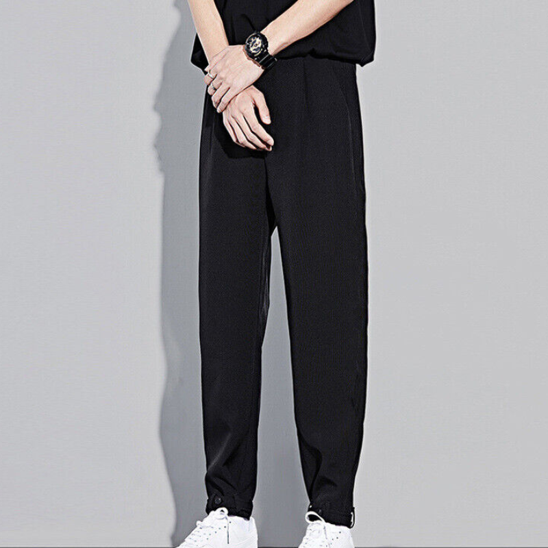 Men's Summer Lightweight Casual Straight Leg Nine-Point Sports Pants