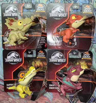 NIP Jurassic World Dominion Snap Squad Attitudes Dinosaur Figures Set of 4 Toys