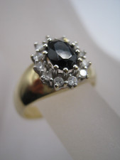 Classico Anello Bella Zaffiro Con Brillanti 585 Oro Giallo