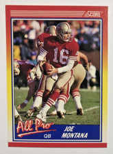Joe Montana 1990 Score #582 All Pro NFL Football Insert Card 49ers HOF