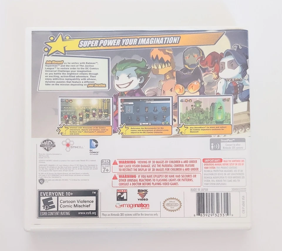 Scribblenauts Unmasked Nintendo 3DS Case and Instruction Book ONLY - Image 3 of 3