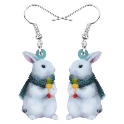 OUSIO Easter Bunny Earrings - Acrylic Dangle Jewelry With Basket & Eggs, Spring Festival Gift For Women - View #12