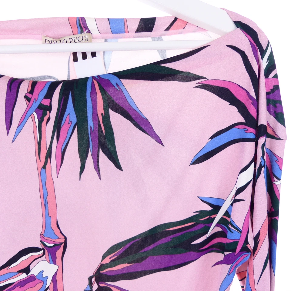 EMILIO PUCCI Bluse Blusen-Shirt Print Floral Rosa Pink Bunt Gr. DE 36 S - Bild 2 von 4