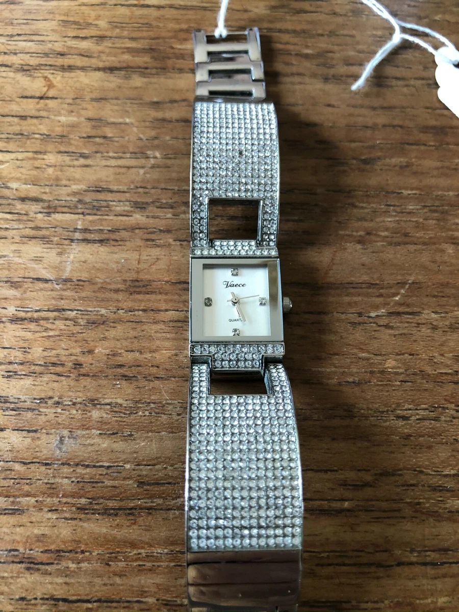 Ladies VAECE Square Shaped SS Half Bangle Watch W855 8 eBay