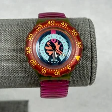 VTG Swatch Watch Scuba Cherry Drops Colorful Expansion SDG102 New Battery READ