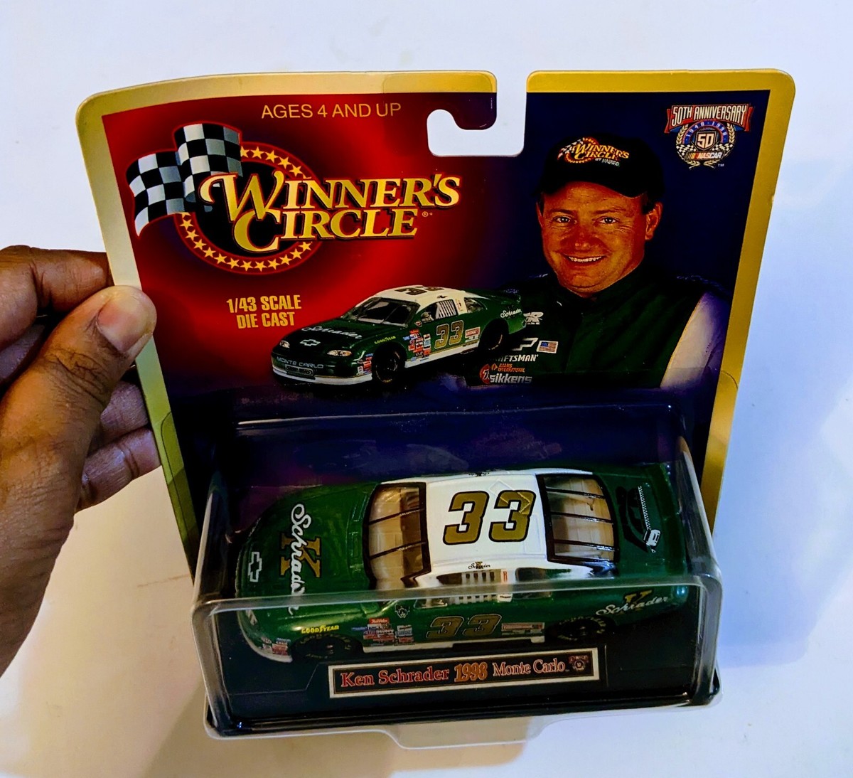 ミニカー #55 Monte Carlo Ken Schrader 1998 Winners Circle Nascar 1:43 Diecast 50th