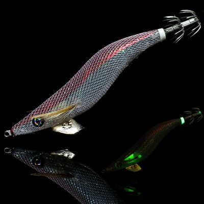 RUI SQUID JIG Y.E.S REVENGE Clear White UV RED FOIL BACK  GLOW RATTLE SIZE 3.0