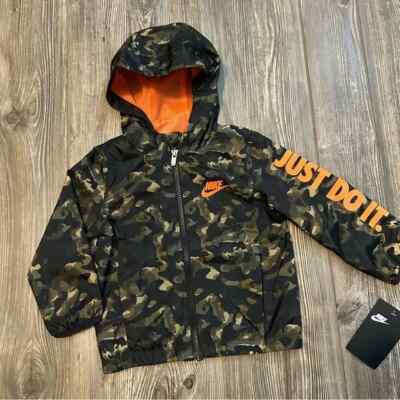 NEW NWT Nike Boys Windbreaker Jacket Army Camo 2T 3T 4T