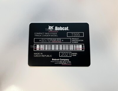 BOBCAT Data Plate Anodized Aluminum ID Tag USA Custom | eBay