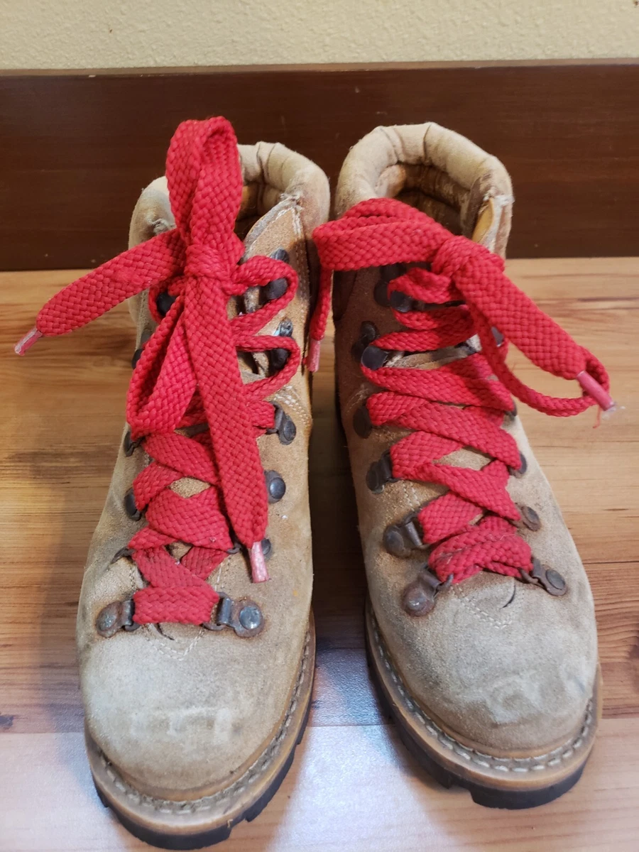 Vintage Men's Rocky Boots Hiking Brown Suede, Red Laces,, 52% OFF