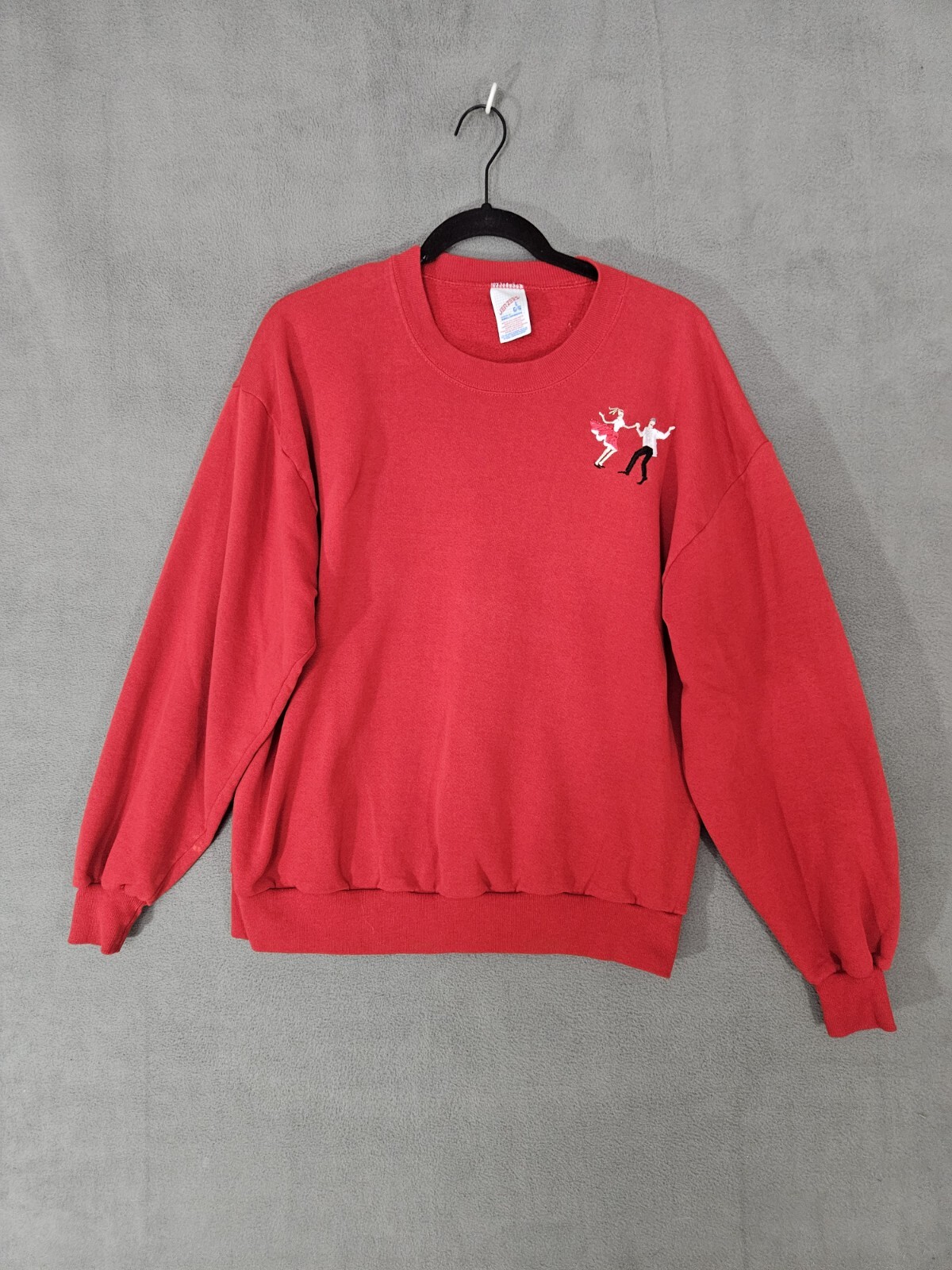 Vintage 80s Jerzees Red Crewneck Sweatshirt Large… - image 1