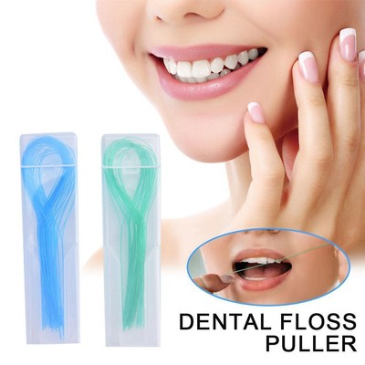 35 Pcs Dental Floss Threaders Simple Loop + Case For Braces Bridges L6X9