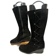 Andrea Coleccion Boots Suede Wedges Black Wom...