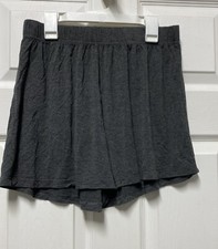 Women  s Elastic Waist Gray Shorts