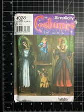 Simplicity 4028 Pattern Victorian Dress Gown Vampire Misses 4 6 8 10 FF UC