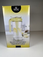 Kitchen Meister Ergo Shape Glass Pitcher Plastic Cooling Tube W/ Box 1 L Picnic