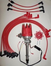 Small Cap Corvette 327 350 Tach Drive Red Distributor Wires Over Valve Covers