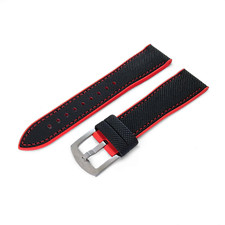 Elite Hybrid FKM Rubber Sailcloth Divers Watch Strap Band Two Piece 20 21 22 mm