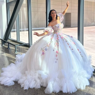 white christmas dresses Sleeveless White Ball Gown Quinceanera Dress -PromGirl White / 2XLarge main image 1