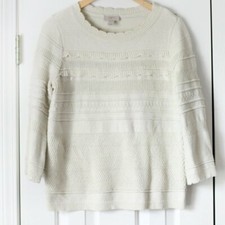 Ann Taylor Loft cream knit sweater sz M