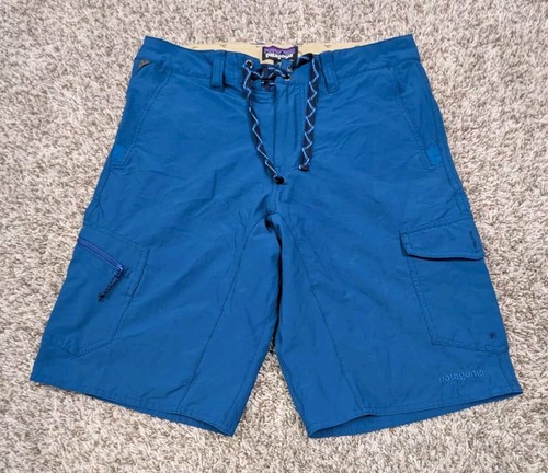Patagonia MOC Hybrid Shorts 21" Men 32 Teal Quick Dry Stretch Outdoor Hiking
