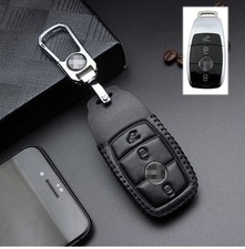 3 Button Leather Car Key Cover Case Fob Holder For Mercedes-benz A-class C-class