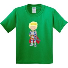 Inktastic Prince, King, Knight, Sword, Crown, Blond Hair Youth T-Shirt In Armor