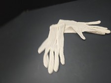 VTG Gloves Women's Lace Ivory White Bow Stretch