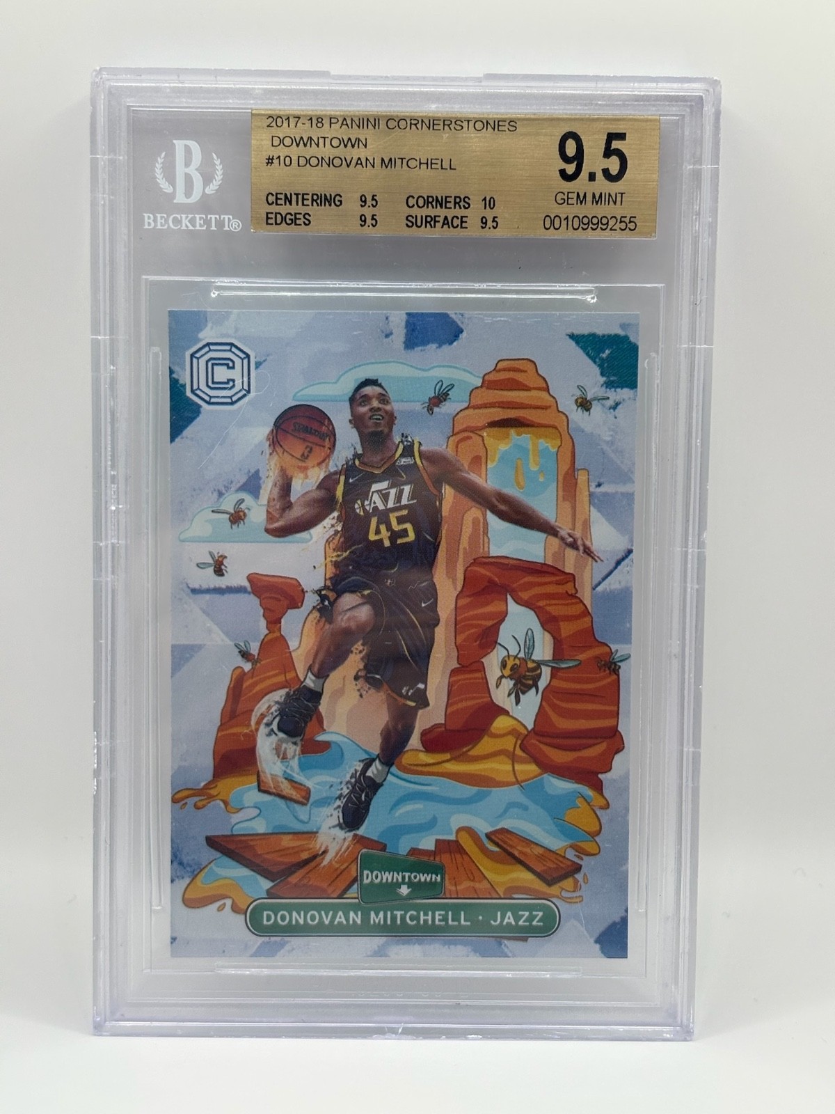 Donovan Mitchell 2017-18 Panini Cornerstones Downtown RC SSP BGS Gem Mint 9.5!