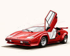 Lamborghini Countach Wall Art Framed Print Poster Car Motorsport  Multiple Sizes