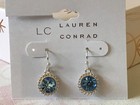 LC Lauren Conrad Blue And Silver Tone Round Dangle Earrings NWT — photo 2