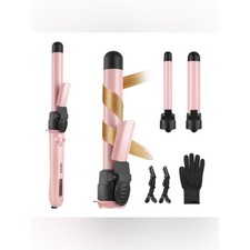 Pink 3-in-1 Automatic Rotating Curling Iron 3 Sizes Ceramic Barrels UB4
