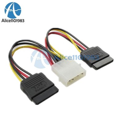 10PCS 4 Pin IDE   to 2 Serial ATA SATA Hard Drive Power Adapter Cable wire #iv
