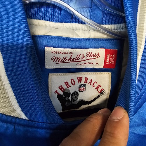 NWOT Mitchell & Ness NFL Detroit Lions Heavyweight Satin Bomber Jacket Mens L - Picture 4 of 8