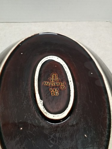 Pfaltzgraff Oval Brown Drip Meat Serving Platter Mid Century Mod Vintage 14" - Picture 4 of 6