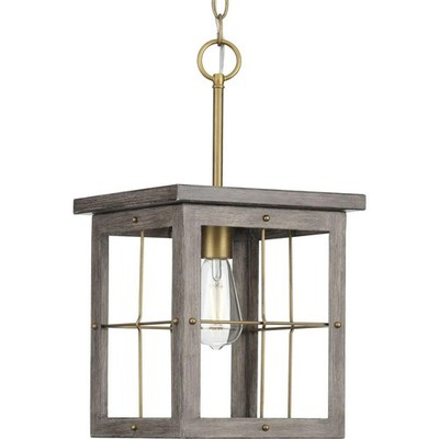 Progress Lighting P500317-175 Hedgerow 1 Light 10in Pendant in Distressed Brass