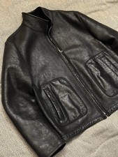 Hugo Boss Lammfelljacke Shearling Schwarz Gr 56 Leder NP 995€