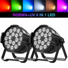 2PCS 270W 18x15W LED Par Light RGBWA UV 6in1 DMX Stage Lighting Wash Light Show